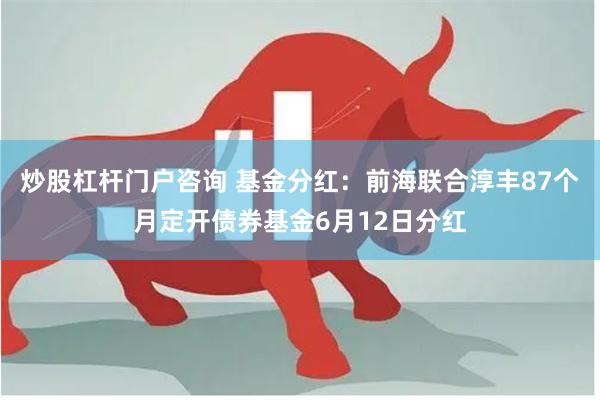 炒股杠杆门户咨询 基金分红：前海联合淳丰87个月定开债券基金6月12日分红