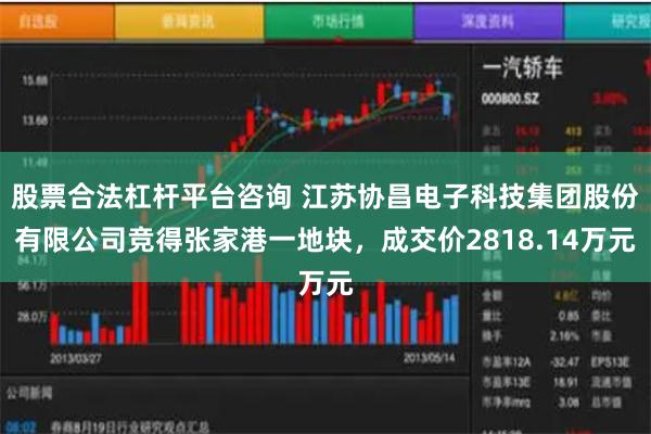 股票合法杠杆平台咨询 江苏协昌电子科技集团股份有限公司竞得张家港一地块，成交价2818.14万元